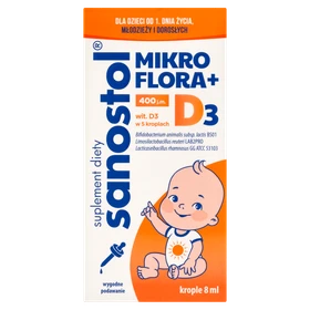 Sanostol Mikroflora+D3 krople - 8 ml z kroplomierzem