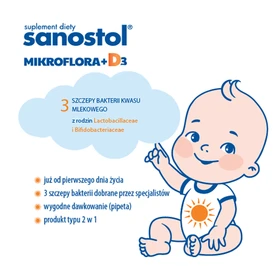 Sanostol Mikroflora+D3 krople - 8 ml z kroplomierzem