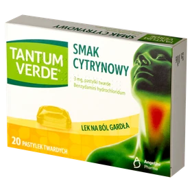 Tantum Verde smak cytrynowy 3 mg pastylki twarde - 20 szt./opak