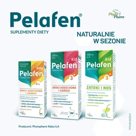Pelafen KID Zatoki i Nos płyn o smaku malinowym - 100 ml