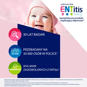 ENTitis Baby smak truskawkowy proszek - 30 saszetek