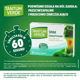Tantum Verde smak eukaliptusowy 3 mg pastylki twarde - 20 szt./opak